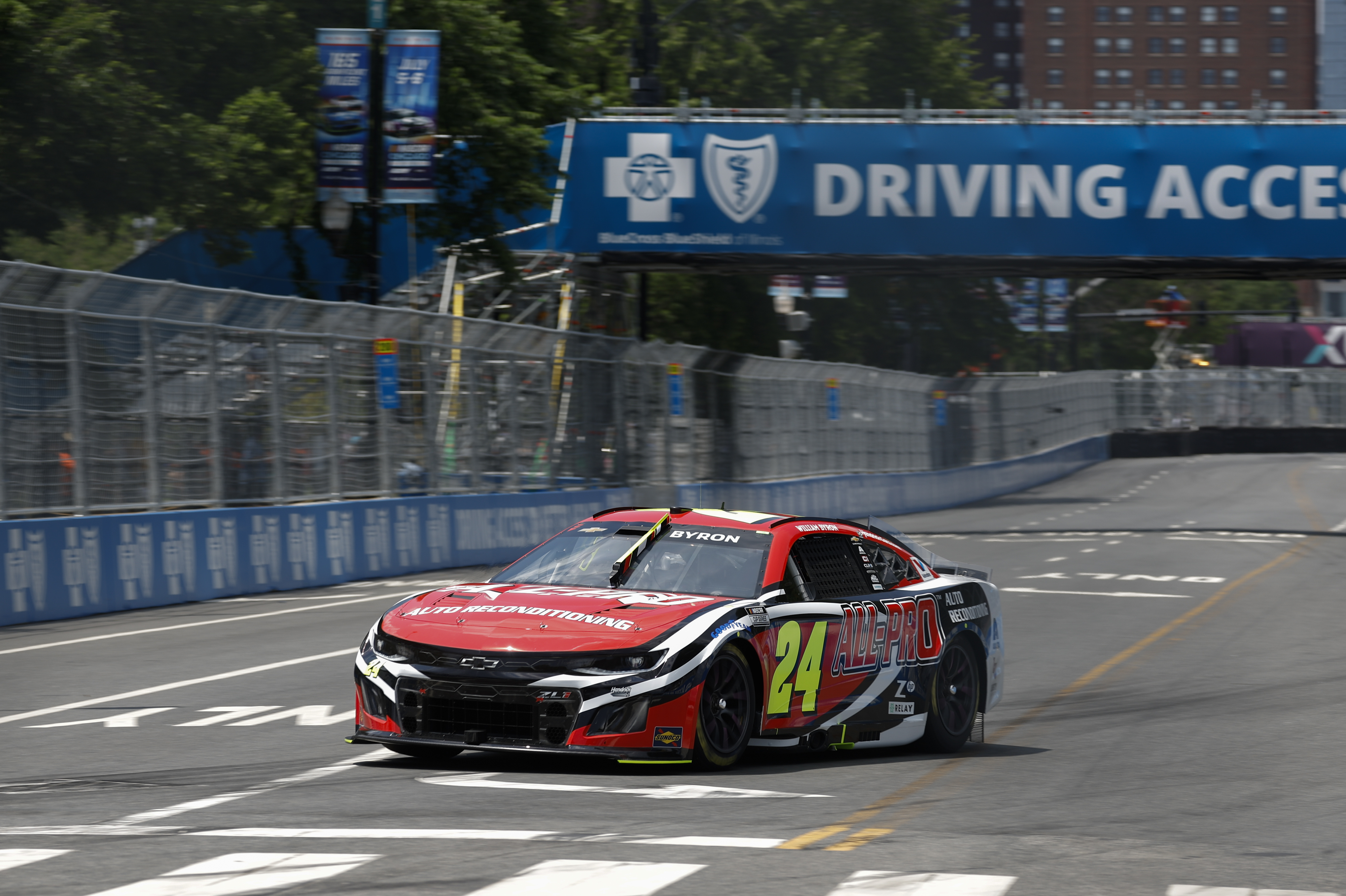 No. 24 All-Pro Chevrolet navigating the Chicago street circuit